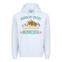 White retro boundary waters canoe minnesota Premium Hoodie - DesignPulse