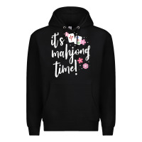 Black womens mahjong gift for her mahjong player v neck t shirt Premium Hoodie - DesignPulse