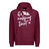 Burgundy womens mahjong gift for her mahjong player v neck t shirt Premium Hoodie - DesignPulse