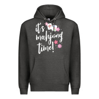 Charcoal Heather womens mahjong gift for her mahjong player v neck t shirt Premium Hoodie - DesignPulse