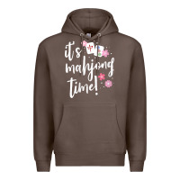 Coffee womens mahjong gift for her mahjong player v neck t shirt Premium Hoodie - DesignPulse