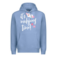 Colony Blue womens mahjong gift for her mahjong player v neck t shirt Premium Hoodie - DesignPulse