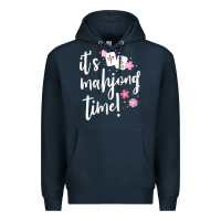 Navy womens mahjong gift for her mahjong player v neck t shirt Premium Hoodie - DesignPulse