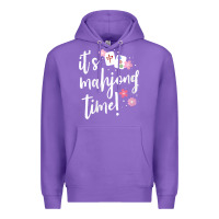 Purple womens mahjong gift for her mahjong player v neck t shirt Premium Hoodie - DesignPulse
