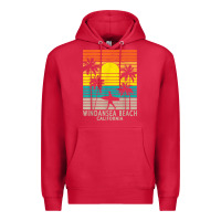 Cardinal windansea beach california ca surfer surfing surf palm tree Premium Hoodie - DesignPulse