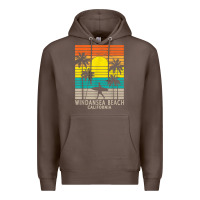 Coffee windansea beach california ca surfer surfing surf palm tree Premium Hoodie - DesignPulse