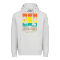 Dove Grey windansea beach california ca surfer surfing surf palm tree Premium Hoodie - DesignPulse