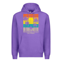 Purple windansea beach california ca surfer surfing surf palm tree Premium Hoodie - DesignPulse