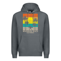 Rock windansea beach california ca surfer surfing surf palm tree Premium Hoodie - DesignPulse