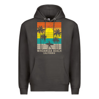 Smoke windansea beach california ca surfer surfing surf palm tree Premium Hoodie - DesignPulse