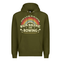 Army Green Rowing  . Just A Girl Who Loves Sunshine And Rowing Premium Hoodie - DesignPulse