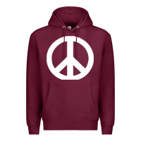 Burgundy Peace Sign Premium Hoodie - DesignPulse