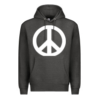 Charcoal Heather Peace Sign Premium Hoodie - DesignPulse