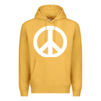 Mustard Peace Sign Premium Hoodie - DesignPulse