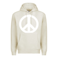 Oatmeal Heather Peace Sign Premium Hoodie - DesignPulse