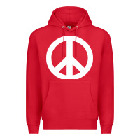 Red Peace Sign Premium Hoodie - DesignPulse