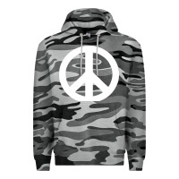 Slate Camo Peace Sign Premium Hoodie - DesignPulse