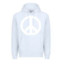 White Peace Sign Premium Hoodie - DesignPulse