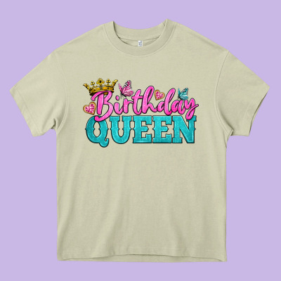 Birthday Queen Heavy Core Tee Designed By Bundleandbundleshop