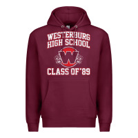 Burgundy westerburg class of 89 (heathers) variant Premium Hoodie - DesignPulse