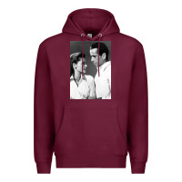 Burgundy humphrey bogart Premium Hoodie - DesignPulse