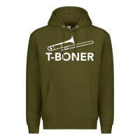 Army Green funny trombone funny t boner funny t boner tboner Premium Hoodie - DesignPulse