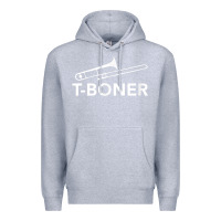 Heather Grey funny trombone funny t boner funny t boner tboner Premium Hoodie - DesignPulse