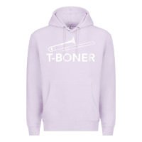 Lilac funny trombone funny t boner funny t boner tboner Premium Hoodie - DesignPulse