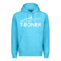 Ocean Blue funny trombone funny t boner funny t boner tboner Premium Hoodie - DesignPulse