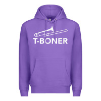 Purple funny trombone funny t boner funny t boner tboner Premium Hoodie - DesignPulse