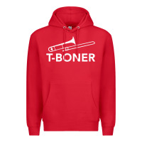 Red funny trombone funny t boner funny t boner tboner Premium Hoodie - DesignPulse