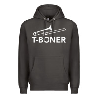 Smoke funny trombone funny t boner funny t boner tboner Premium Hoodie - DesignPulse