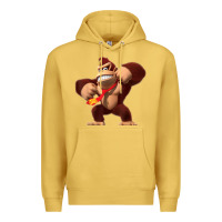 Antique Gold Donkey Kong 3D Poster Premium Hoodie - DesignPulse