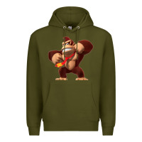 Army Green Donkey Kong 3D Poster Premium Hoodie - DesignPulse