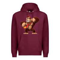 Burgundy Donkey Kong 3D Poster Premium Hoodie - DesignPulse