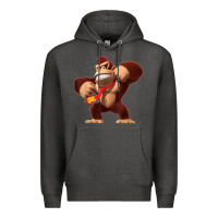 Charcoal Heather Donkey Kong 3D Poster Premium Hoodie - DesignPulse