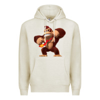 Oatmeal Heather Donkey Kong 3D Poster Premium Hoodie - DesignPulse