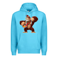 Ocean Blue Donkey Kong 3D Poster Premium Hoodie - DesignPulse