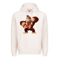 Pale Pink Donkey Kong 3D Poster Premium Hoodie - DesignPulse