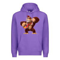 Purple Donkey Kong 3D Poster Premium Hoodie - DesignPulse