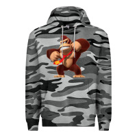 Slate Camo Donkey Kong 3D Poster Premium Hoodie - DesignPulse
