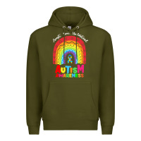 Army Green autism awareness month t  shirt autism awareness rainbow accept unders Premium Hoodie - DesignPulse