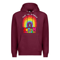 Burgundy autism awareness month t  shirt autism awareness rainbow accept unders Premium Hoodie - DesignPulse
