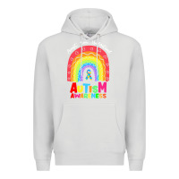 Dove Grey autism awareness month t  shirt autism awareness rainbow accept unders Premium Hoodie - DesignPulse
