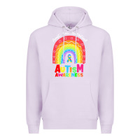 Lilac autism awareness month t  shirt autism awareness rainbow accept unders Premium Hoodie - DesignPulse