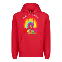 Red autism awareness month t  shirt autism awareness rainbow accept unders Premium Hoodie - DesignPulse