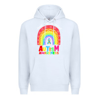 White autism awareness month t  shirt autism awareness rainbow accept unders Premium Hoodie - DesignPulse