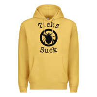 Antique Gold ticks suck shirt lyme disease gift green awareness ribbon Premium Hoodie - DesignPulse