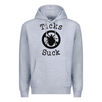 Heather Grey ticks suck shirt lyme disease gift green awareness ribbon Premium Hoodie - DesignPulse