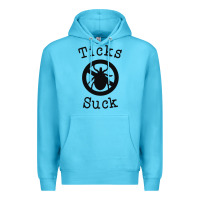 Ocean Blue ticks suck shirt lyme disease gift green awareness ribbon Premium Hoodie - DesignPulse